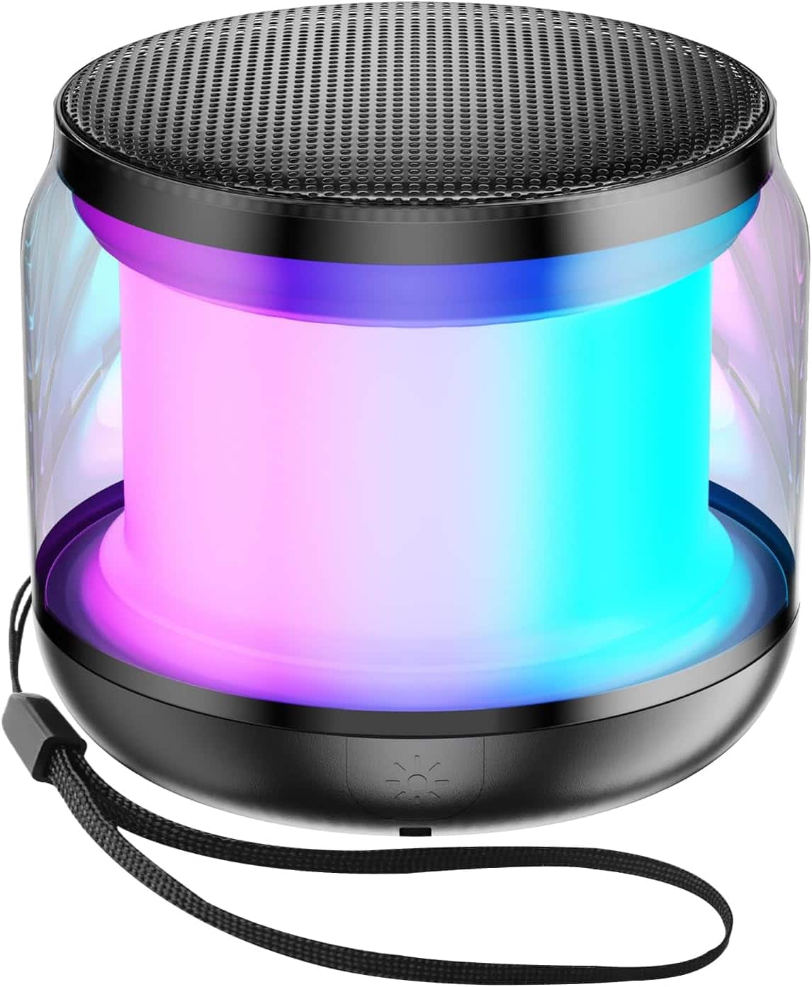Stamp n Camp - Portable Bluetooth Speakers Wireless TWS Pairing Bluetooth Speaker,with Lights and Lanyard Gifts for Women/Girls - Black