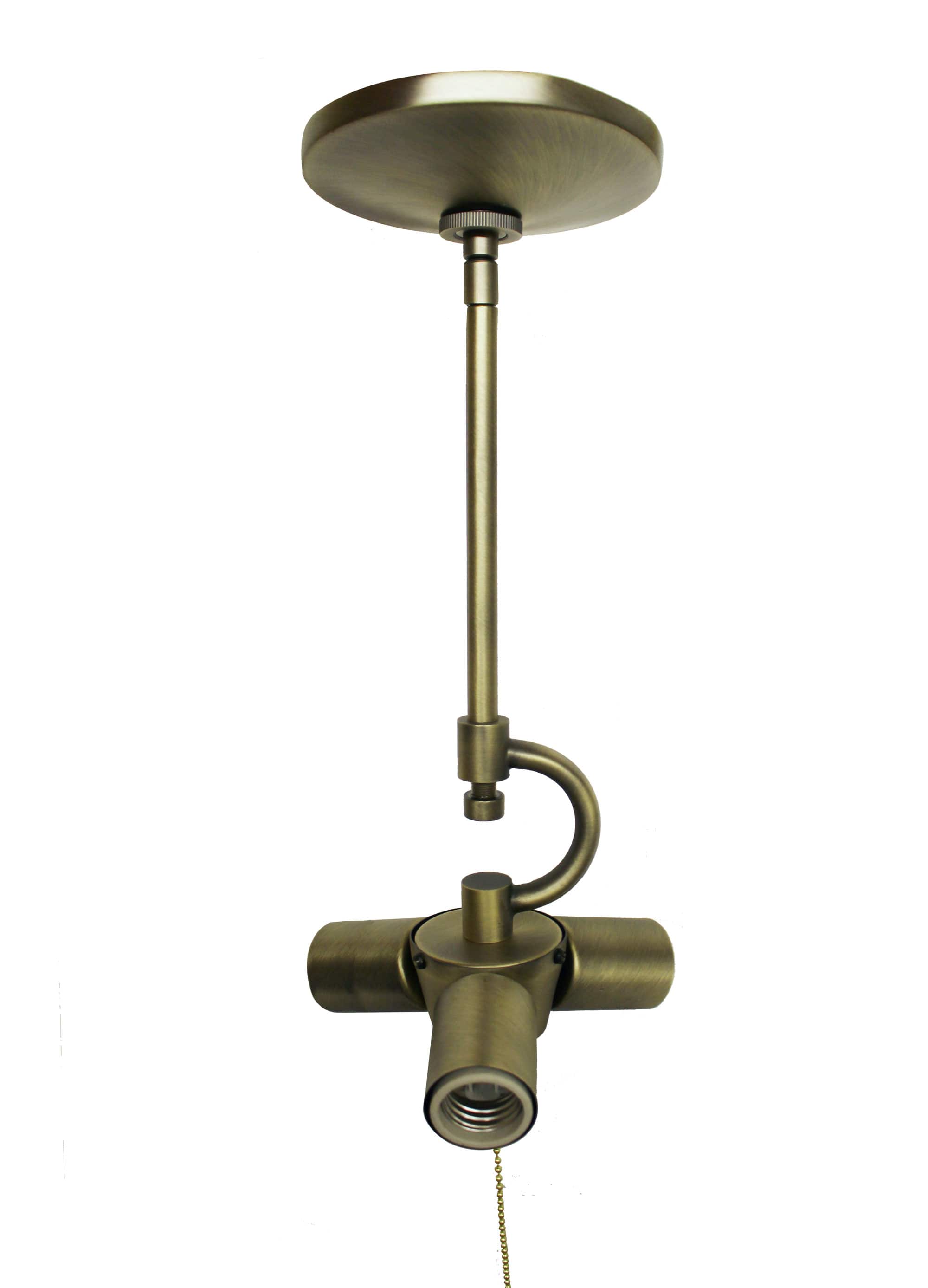 APRILSOUL - Antique Brass Color Pendant Light Fixture for 3 Lights Vintage Ceiling Hanging Light Fixture with Fabric Cord