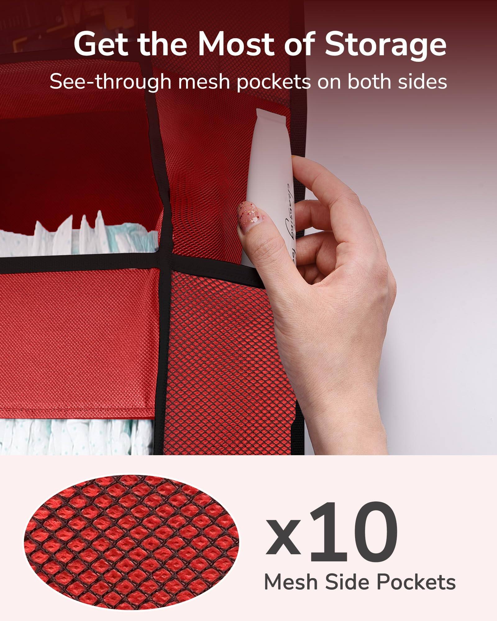 Get the Most of Storage  
See-through mesh pockets on both sides  

x10 Mesh Side Pockets