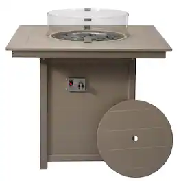 WestinTrends - Helios 42" Modern Outdoor Patio Gas Propane Square Fire Pit Table
