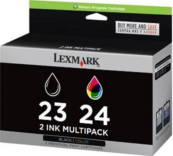 Return Program Cartridge

BUY MORE AND SAVE
COMPRA MAS Y AHORRA

LEXMARK

23 24
2 INK MULTIPACK
BLACK | COLOR
2 INDIVIDUAL PRINT CARTRIDGES