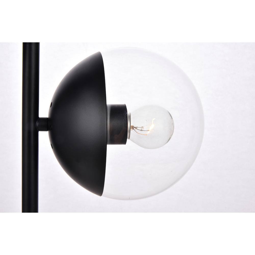 Left. Living District - Eclipse 2 Lights Black Table Lamp With Clear Glass - Black And Clear.