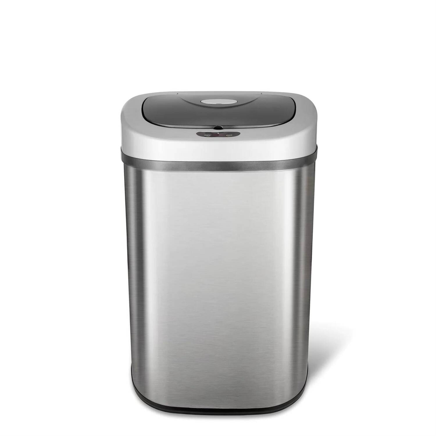 Angle. Hivvago - Stainless Steel 21-Gallon Kitchen Trash Can with Motion Sensor Lid - Silver.