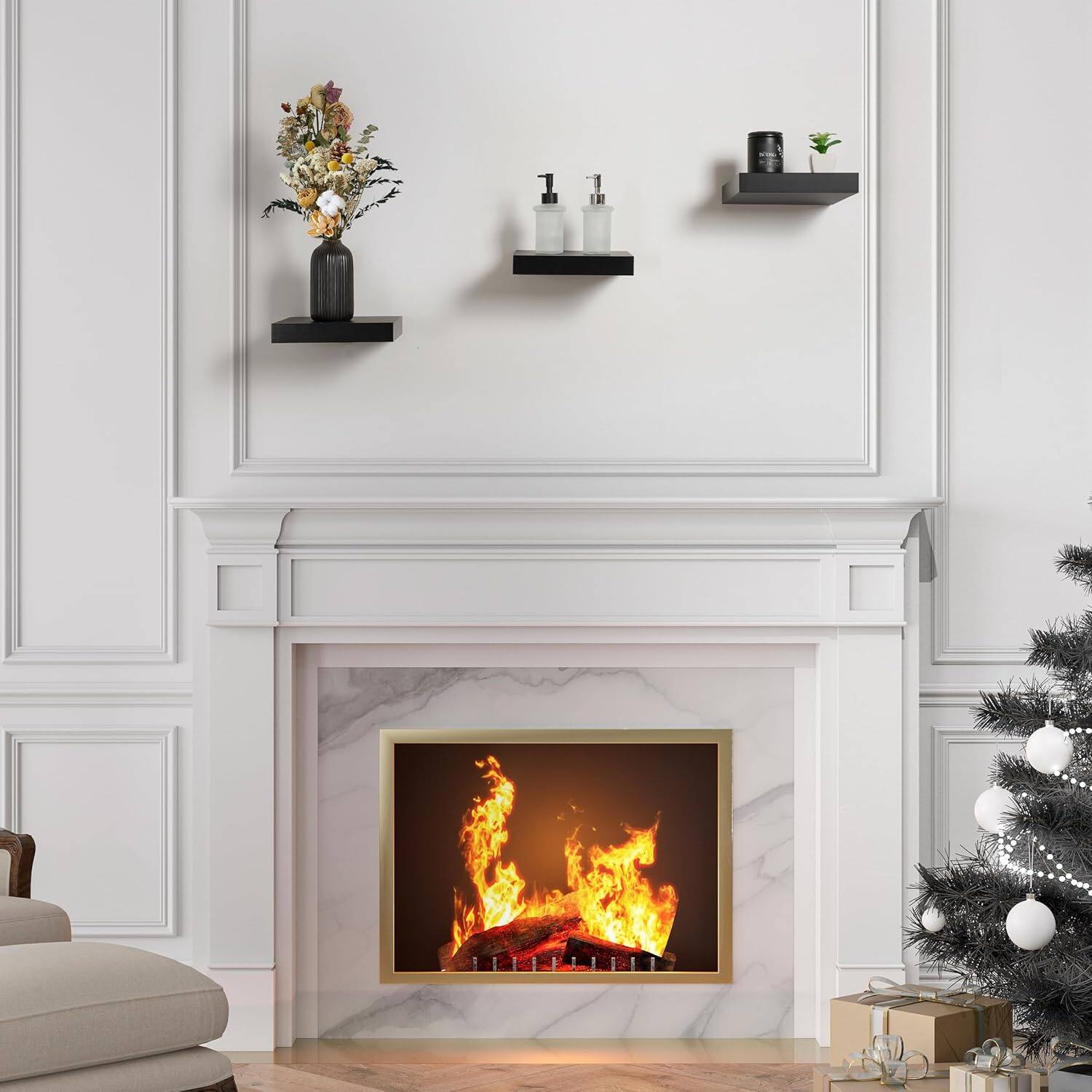 Alt View 1. Sorbus - Sorbus Square Floating Shelf 3 Small Shelves with Invisible Mounting Brackets 9" - Black.