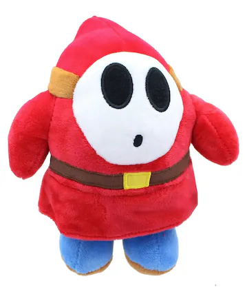 Front. Basic Fun - Super Mario Bros 8 Inch Villains Plush | Shy Guy - Red.