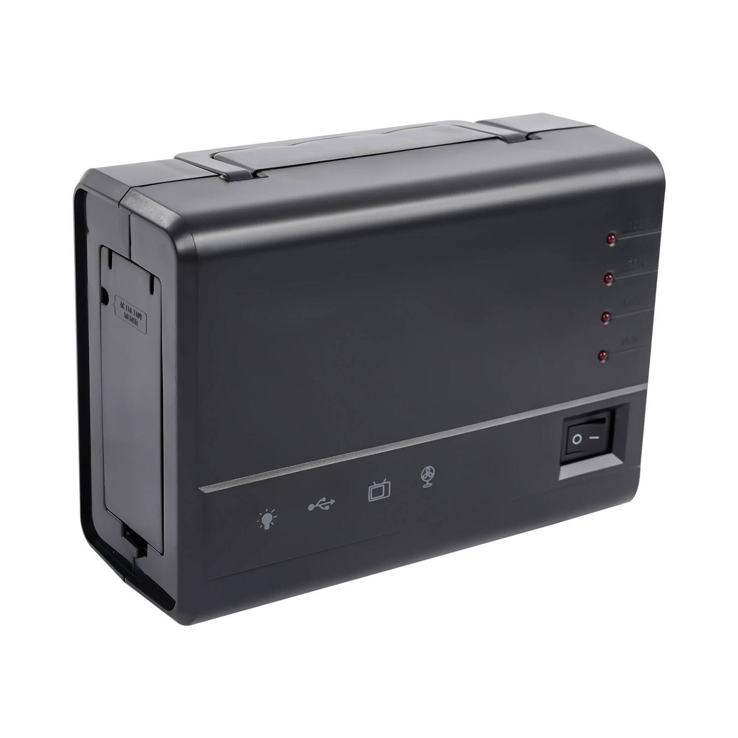 Angle. Stock Preferred - Portable Solar Panel Power Storage Generator 18V 12W - Black.