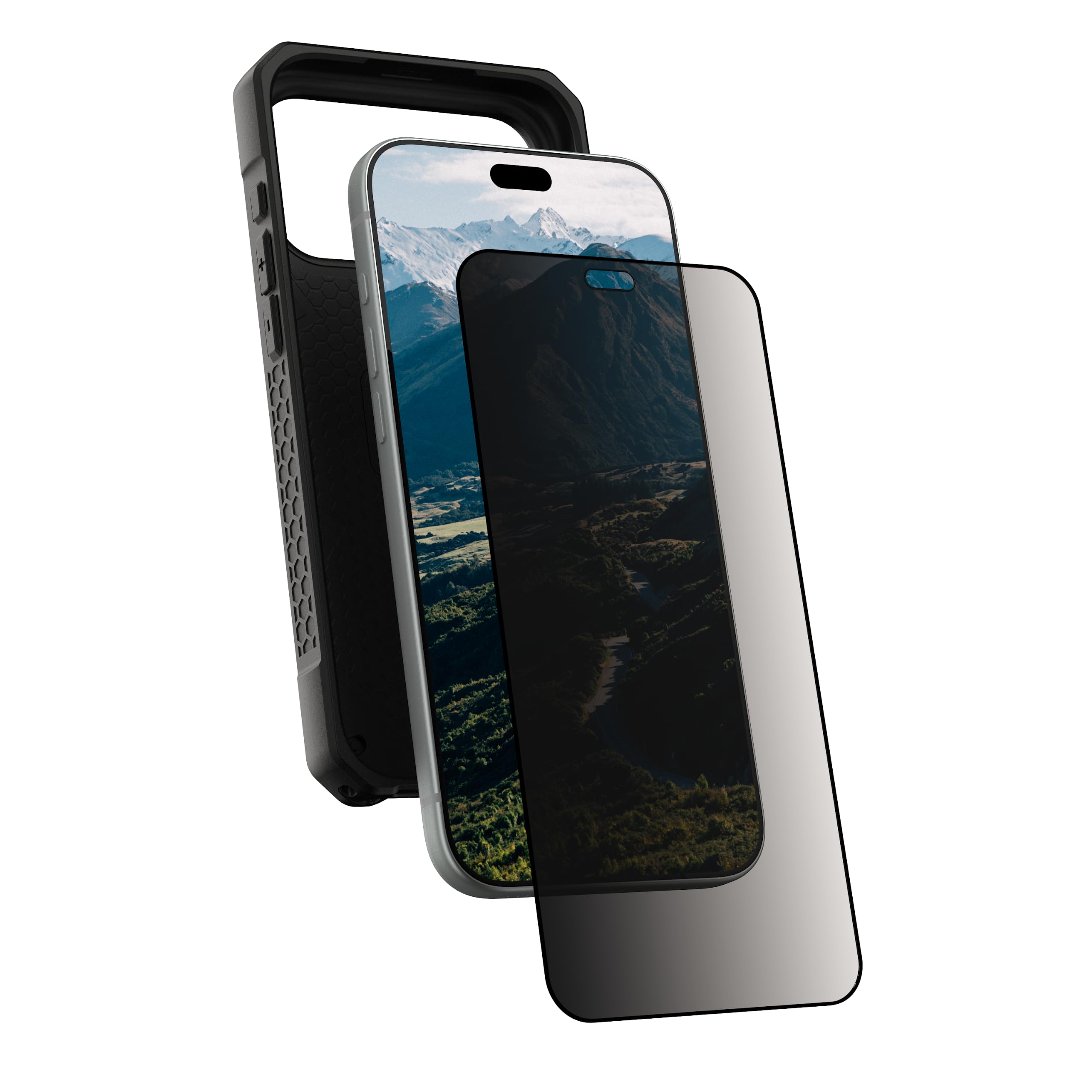 Alt View 5. UAG - iPhone 18 Pro Max/iPhone 17 Pro Max Privacy Screen Protector, Tempered Glass, 30-degree, 2-Way Privacy - Privacy Tint.