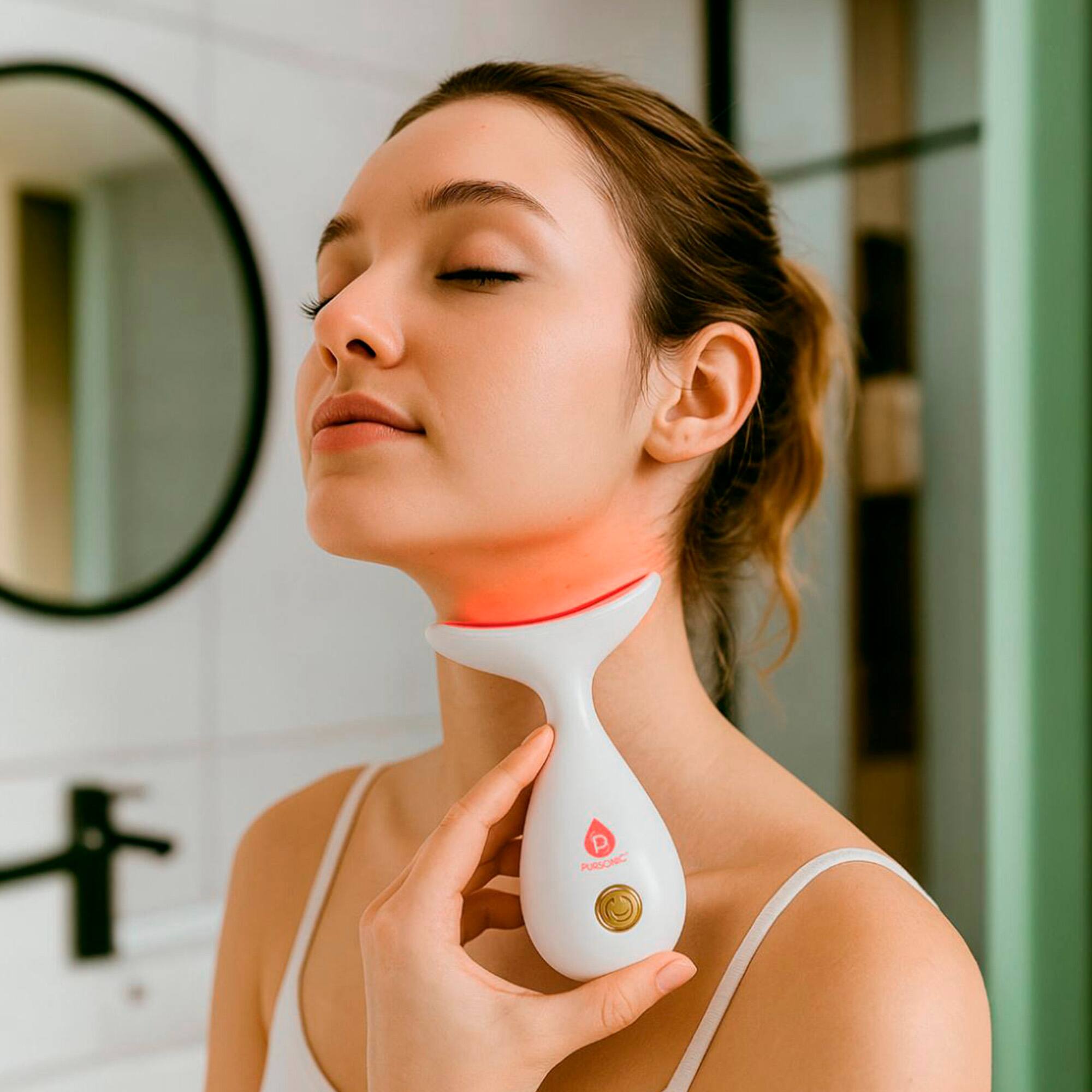 Left. Pursonic - Pursonic LED Light Therapy Neck & Face Sculpting Wand.