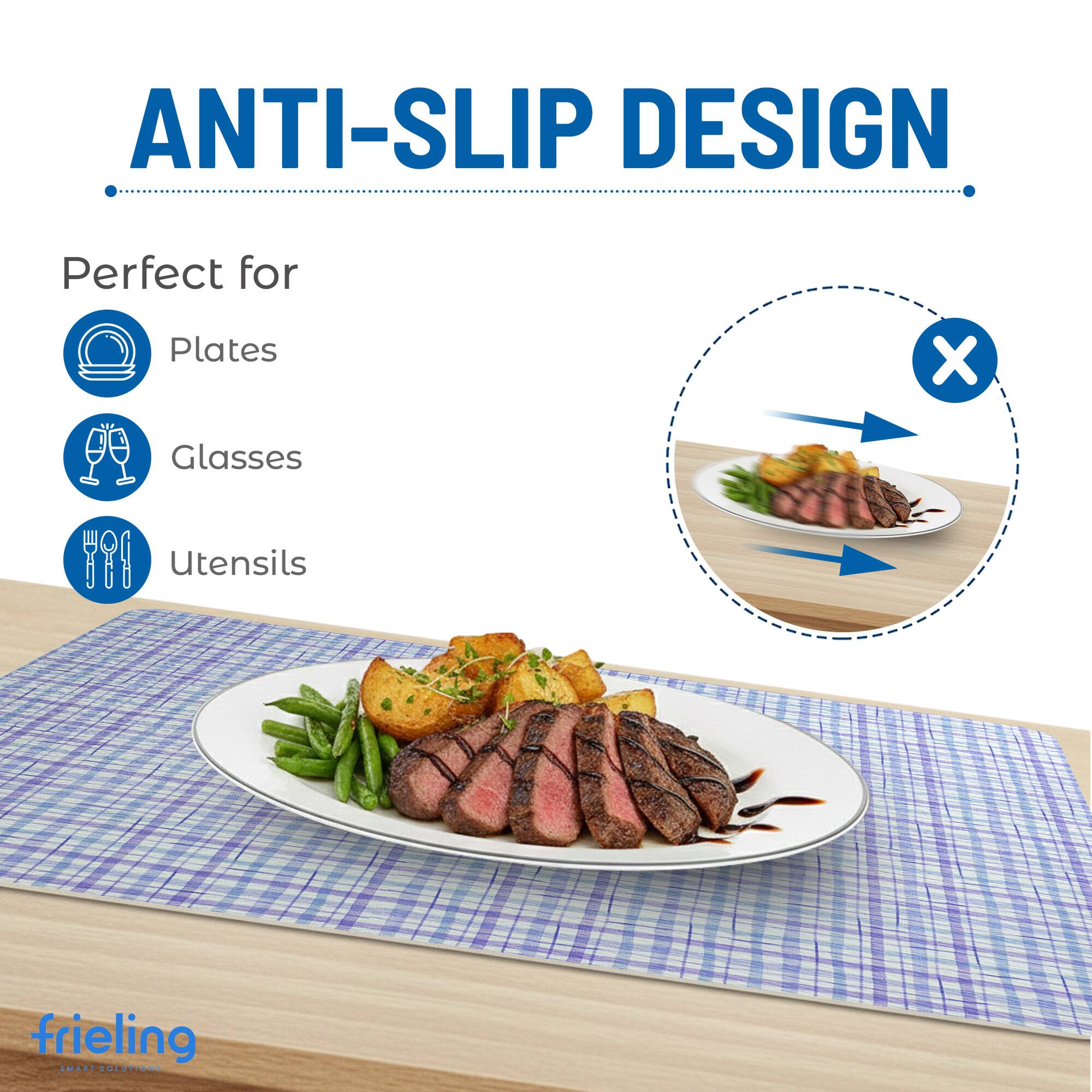 ANTI-SLIP DESIGN  
Perfect for Plates, Glasses, Utensils  
frieling  
SMART SOLUTIONS