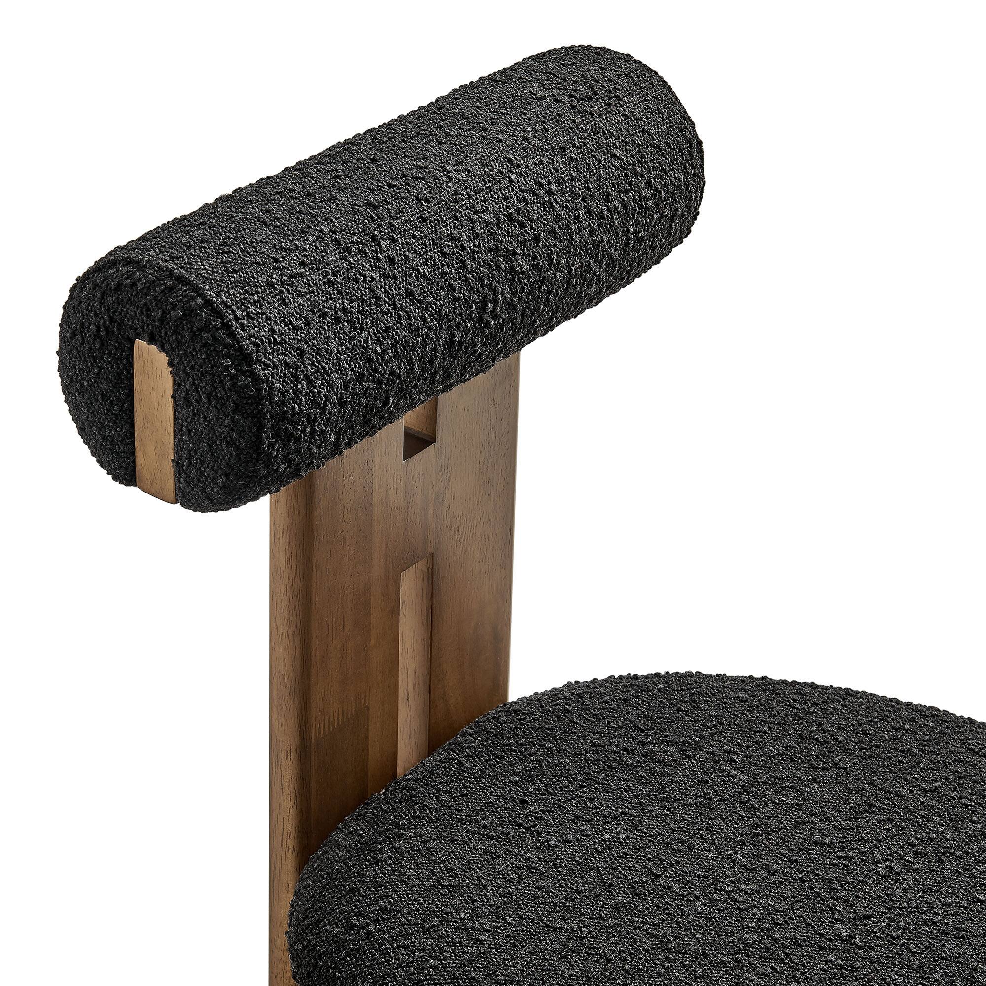 Alt View 4. Modway - Torian Boucle Fabric Dining Chair Set of 2 by Modway - Black.