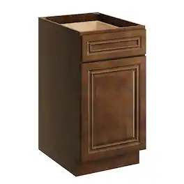 Boyel Living - 18 Inch Kitchen Base Cabinet with Solid Wood Frame and Soft-Close Hinges - Dark Caramel