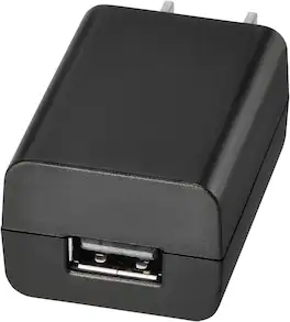 OM System - F-5AC USB Wall Charger, 1-Port USB Camera Charger, 2.5W Output, Short-Circuit Protection - Black