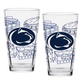 Indigo Falls - Penn State Nittany Lions Two-Pack 16oz. Campus Line Art Pint Glass Set - Multicolor
