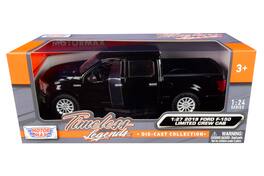 2019 Ford F-150 Limited Crew Cab Pickup Truck Black 1/24-1/27 Diecast Model Car by Motormax