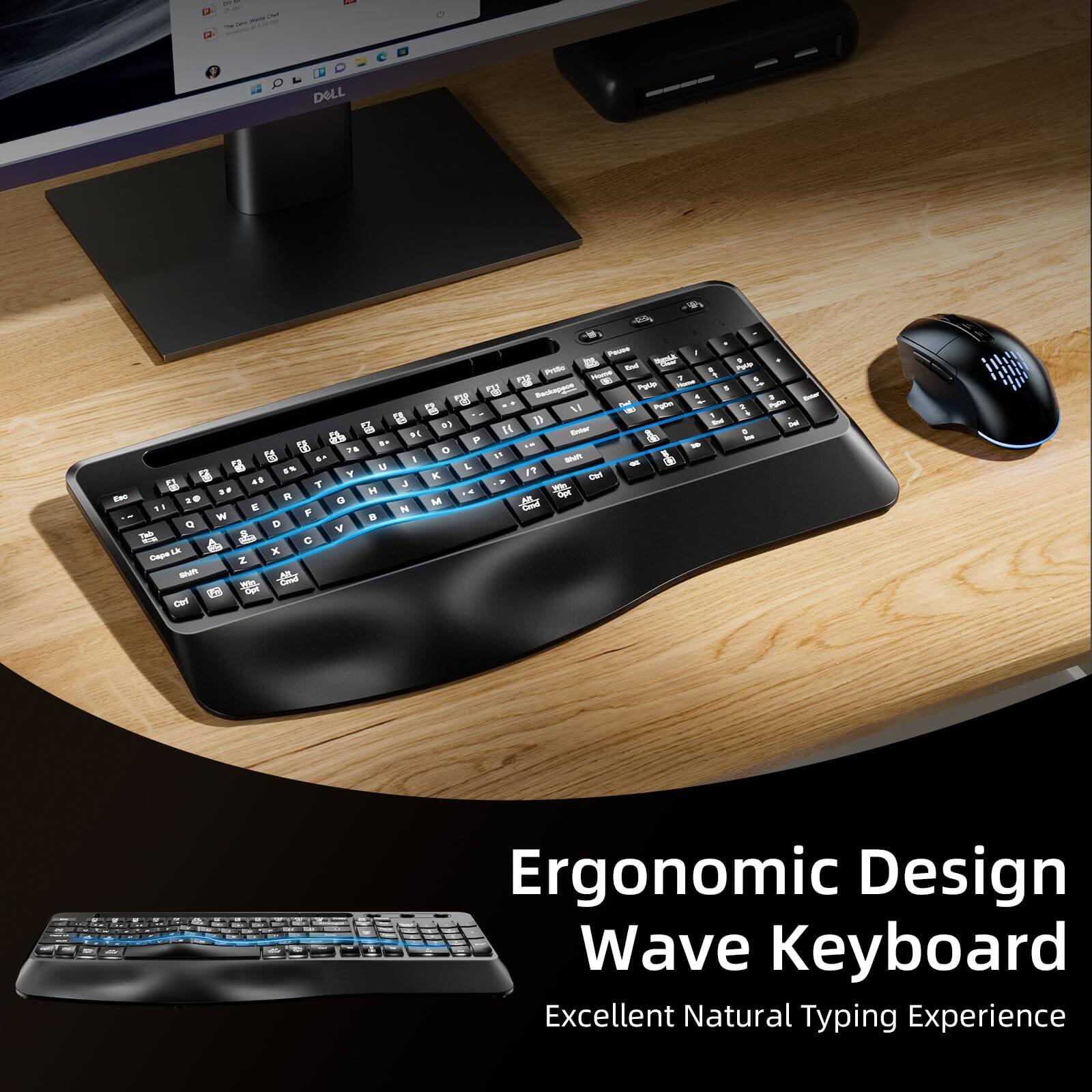 Ergonomic Design Wave Keyboard  
Excellent Natural Typing Experience