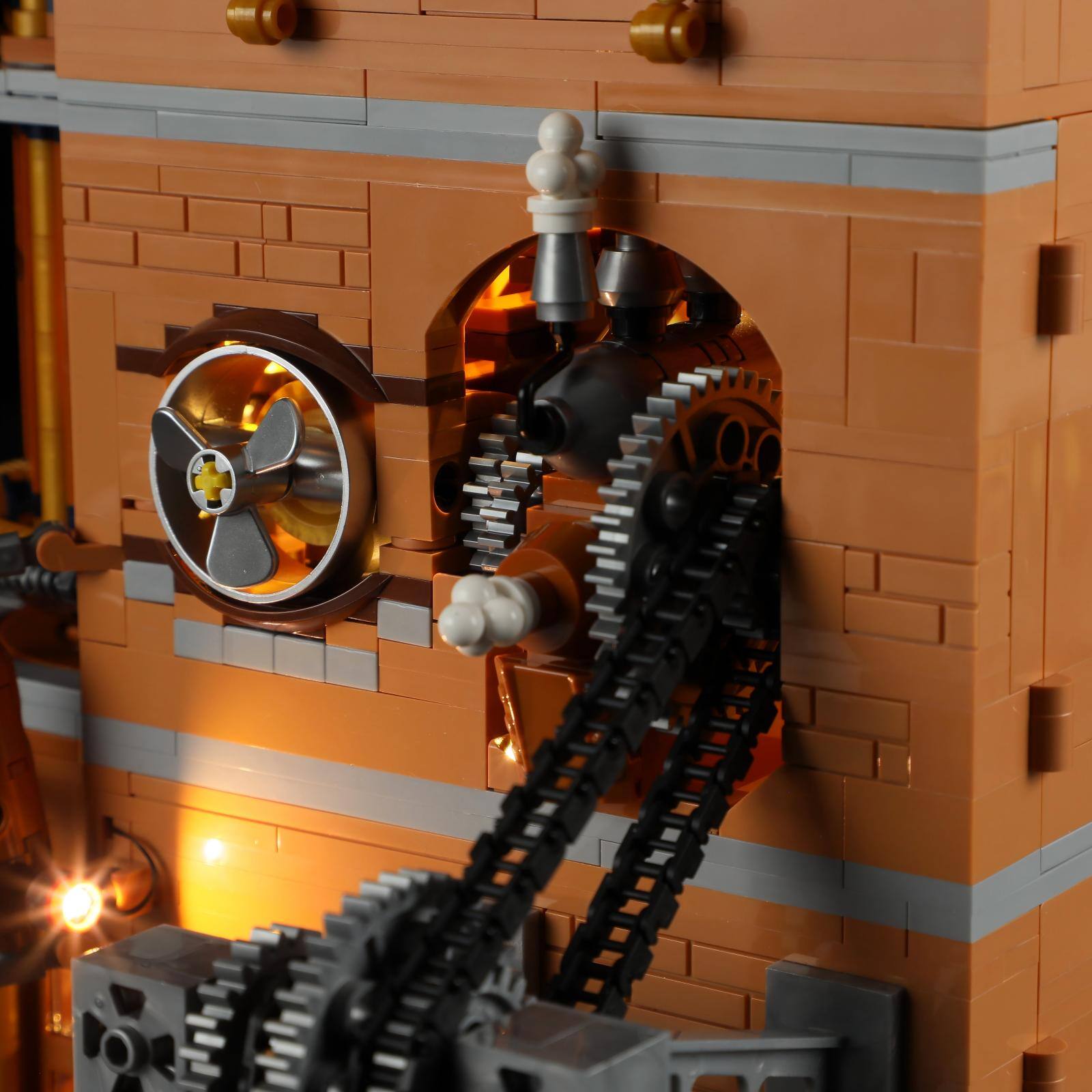 Alt View 4. Lumibricks - Steampunk Building Set with Lights, 1871 Pieces, Modular Display Model, Collectible Building Blocks, Ages 16+.