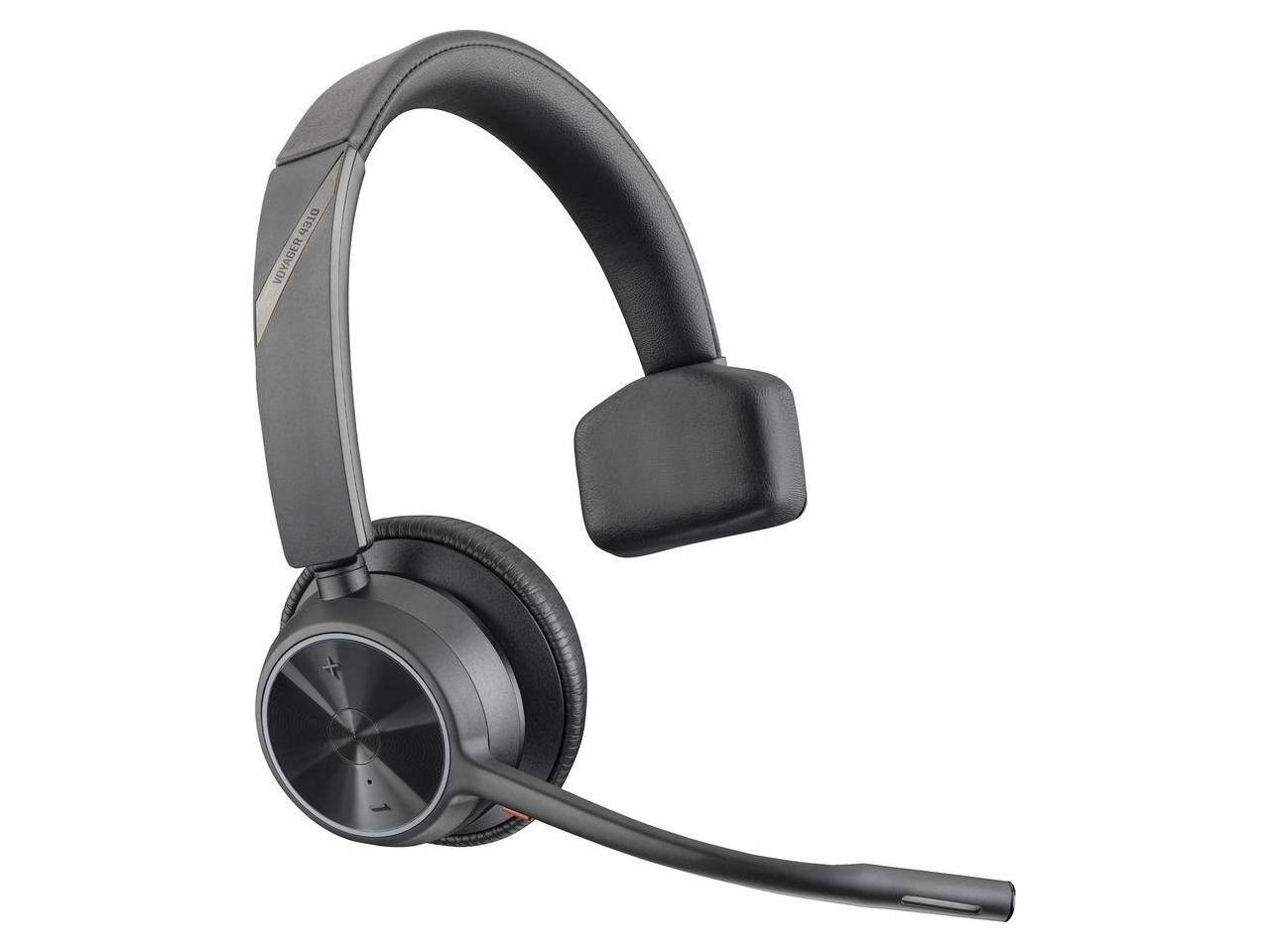 Alt View 4. HP - Poly Voyager 4310 USB-C Headset - Mono, Wired/Wireless, Bluetooth, 164 ft, 4.92 ft Cable - Black.