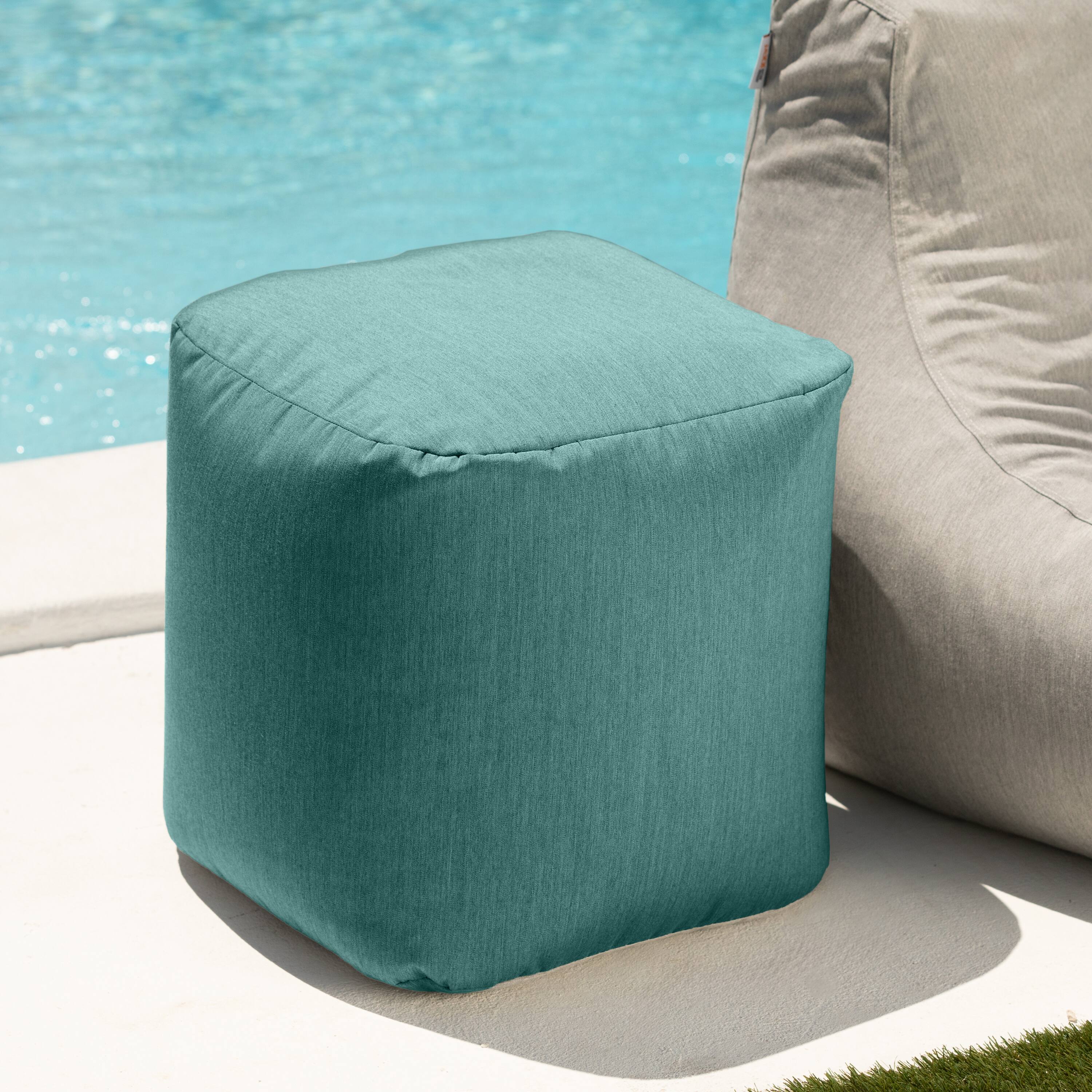 Alt View 1. Jaxx - Jaxx Luckie Outdoor Patio Bean Bag Ottoman, Breeze - Breeze.