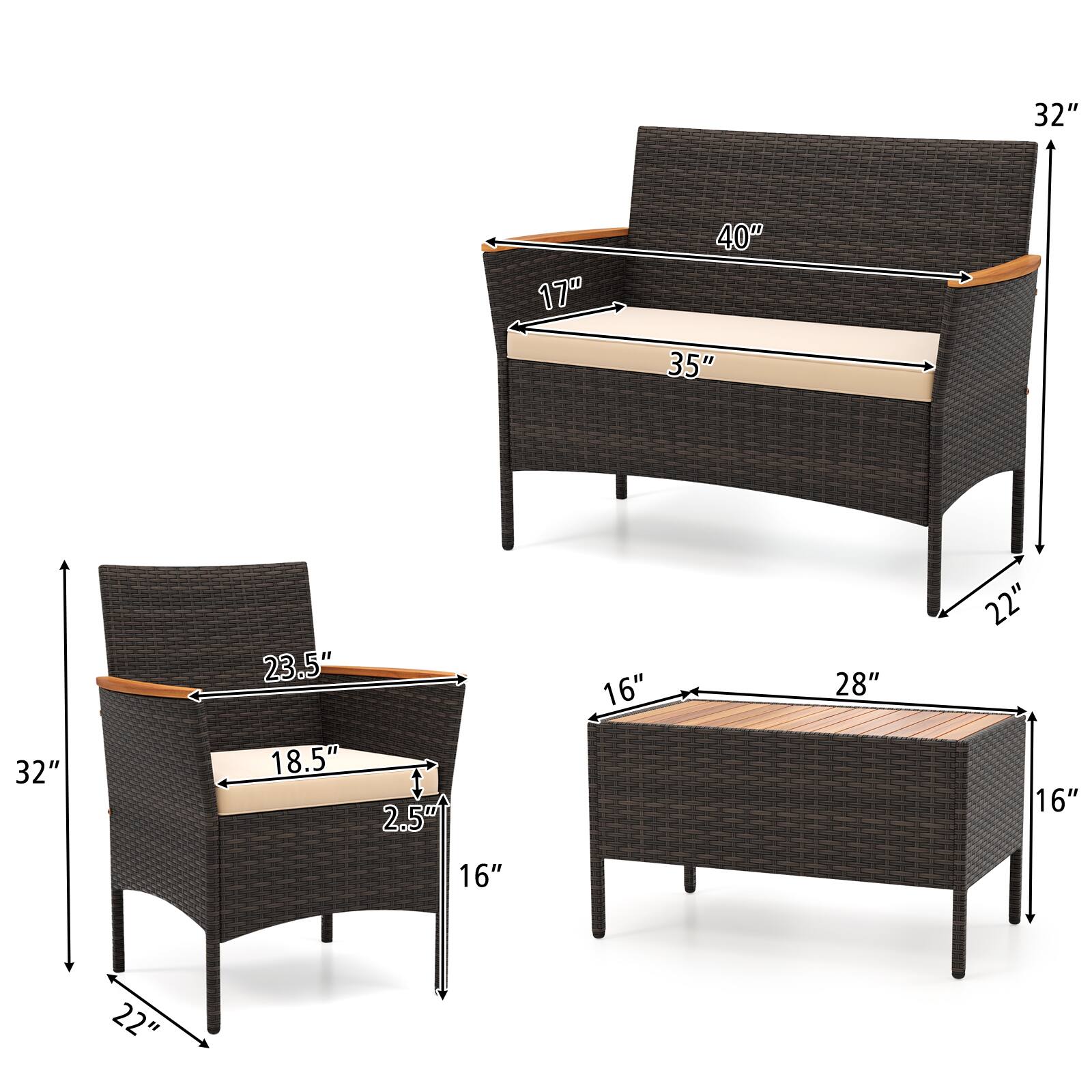 32" 170 40" 35" 23.5" 16" 28" 22" 32" 18.5" 2.5" 16" 16" 22"