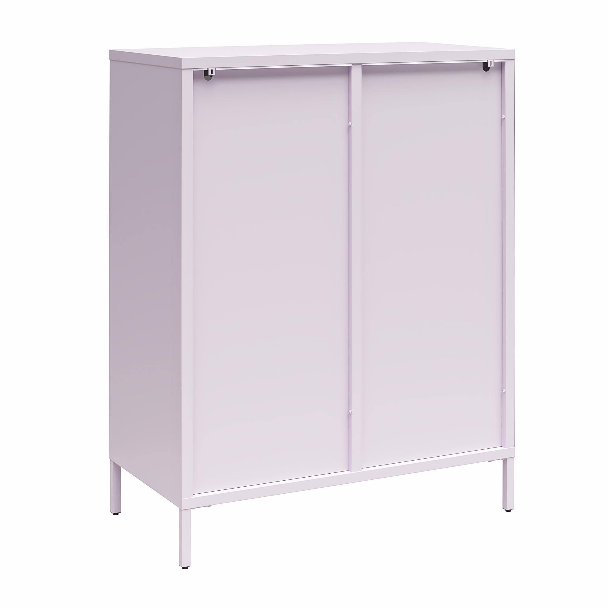 Alt View 5. Aukfa - Short 2-Door Metal Accent Cabinet - Fluted Glass Doors, 3 Shelves (2 Adjustable), 31.5"W x 40"H - Purple.