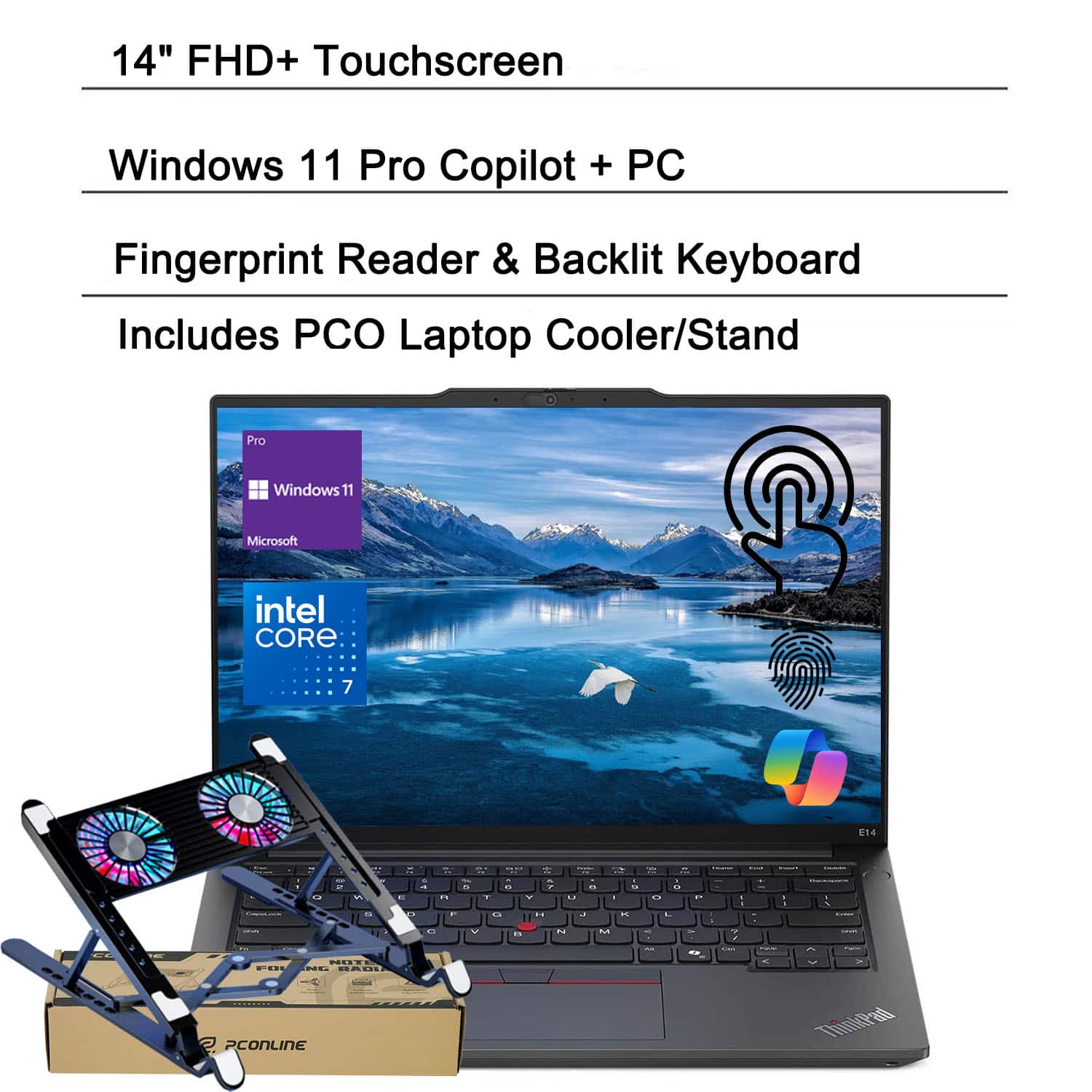 Lenovo - ThinkPad E14 14" Touchscreen Laptop - Intel Core 7 240H, 32GB RAM - 2TB SSD – For High-Performance Mobile Productivity - Black