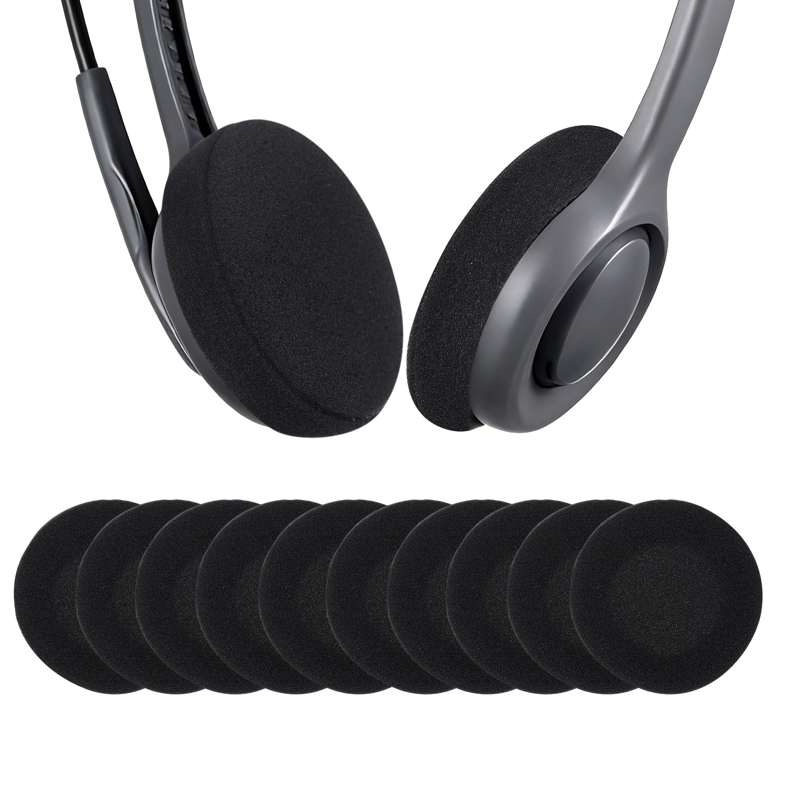 "Unique Bargains - 10pcs Foam Ear Pads (1.18""/30mm) - High Density Soft Sponge Covers for Music/Gaming, Fits Most Headsets - Black" price history on PriceWatchPro