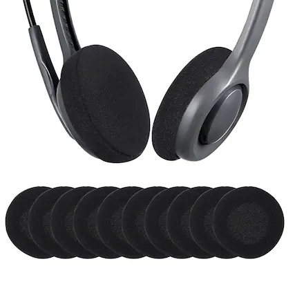 Front. Unique Bargains - 10pcs Foam Ear Pads (1.18"/30mm) - High Density Soft Sponge Covers for Music/Gaming, Fits Most Headsets - Black.