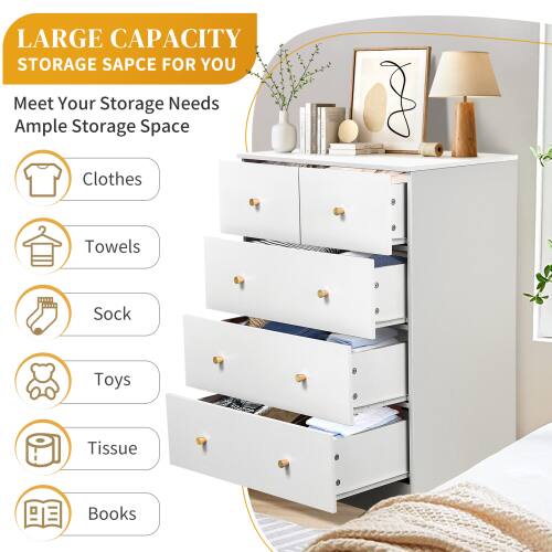 LARGE CAPACITY STORAGE SPACE FOR YOU  
Meet Your Storage Needs  
Ample Storage Space  

- Clothes  
- Towels  
- Socks  
- Toys  
- Tissue  
- Books