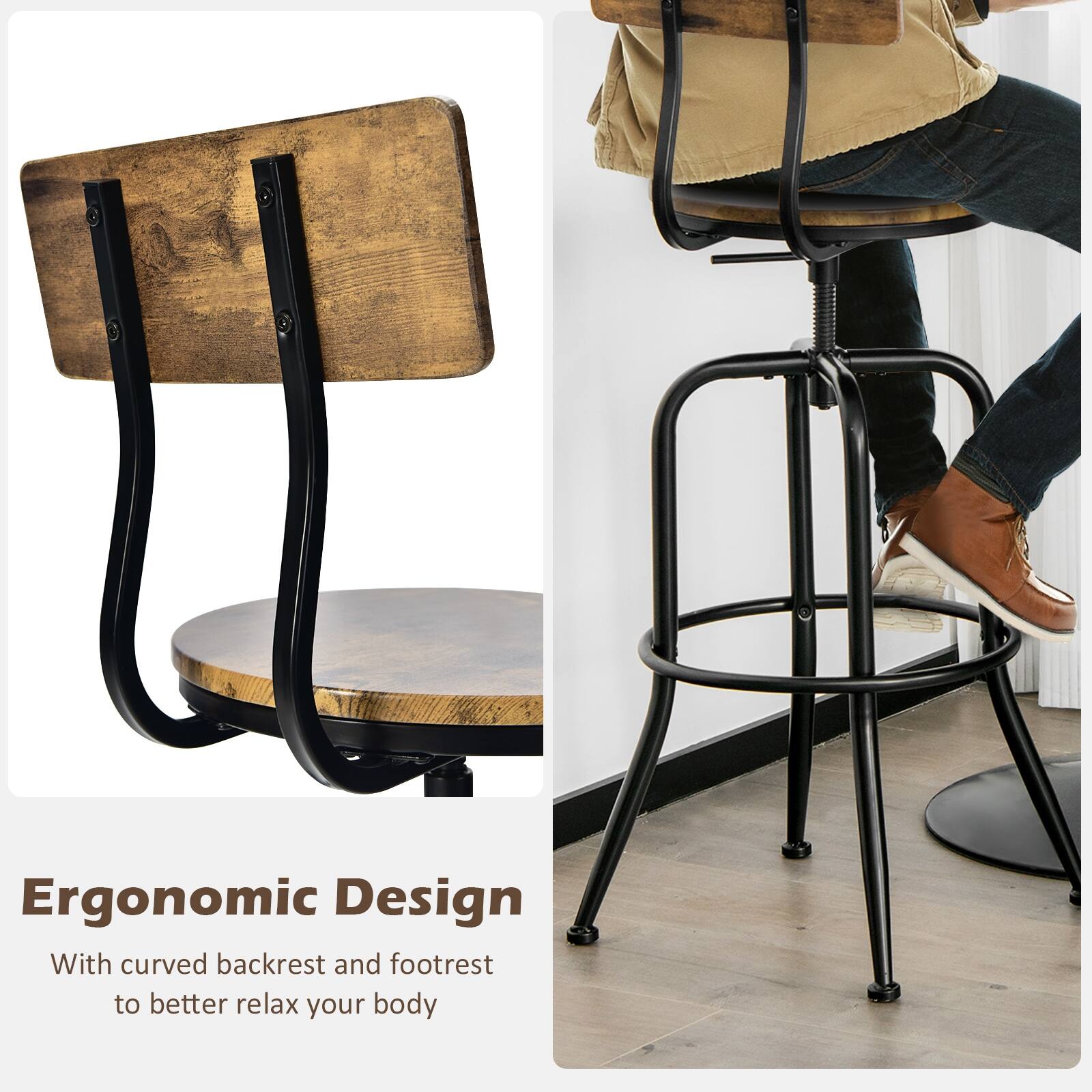 Ergonomic Design
With curved backrest and footrest to better relax your body