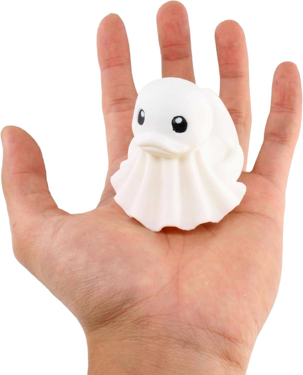 Back. JuzToys - Cute Ghost Duck Figurine, 4x4 Ducking, Fun Car Dashboard Accessory, Spooky Halloween Ducks for Cars by PowerTRC - White.