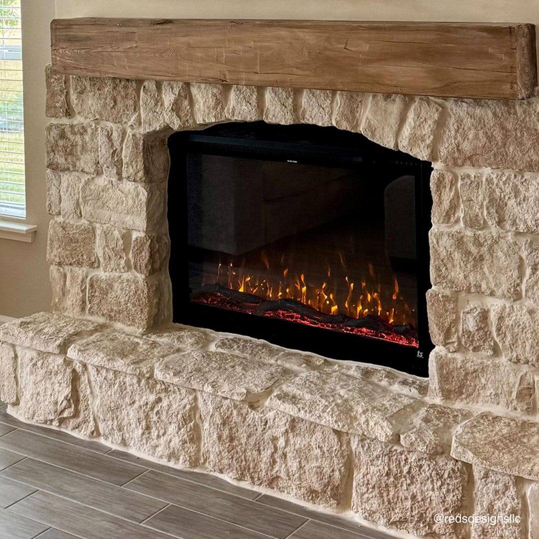 Angle. Touchstone Home Products - 40 in. Wall Mounted Recessed Sideline Elite Forte Smart Electric Fireplace 1500W - Black.