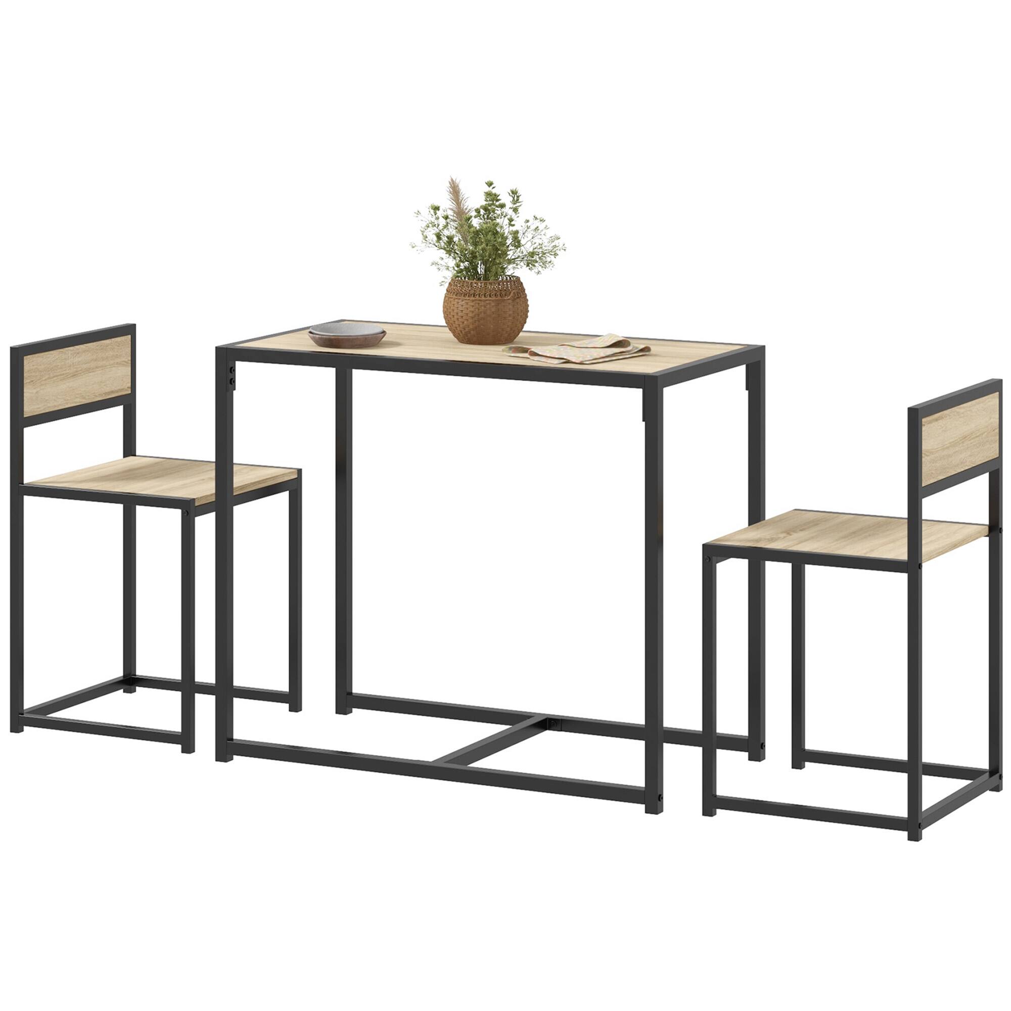 Front. Homcom - Dining Room Set - Oak.
