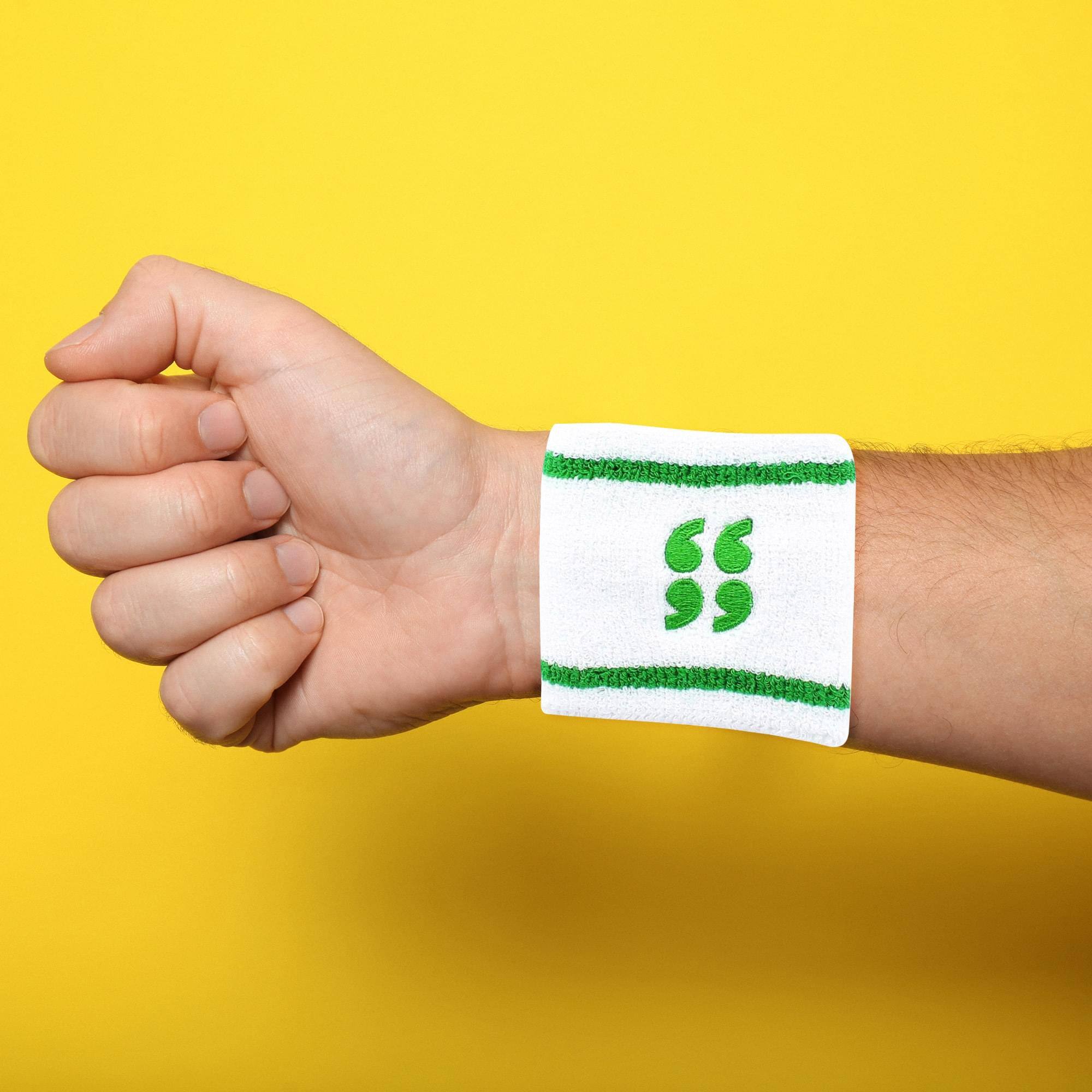 Alt View 1. Crowded Coop - Scott Pilgrim White & Green Athletic Wristband - White/Green.