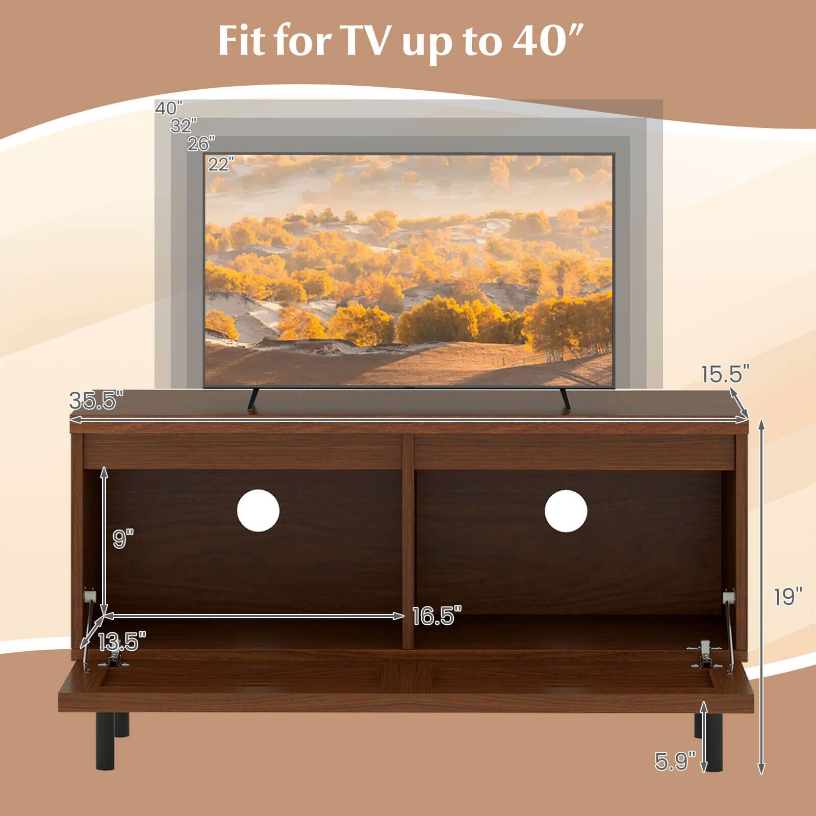 Fit for TV up to 40"
40"
32"
26"
22"
35.5"
15.5"
9"
13.5"
16.5"
19"
5.9"