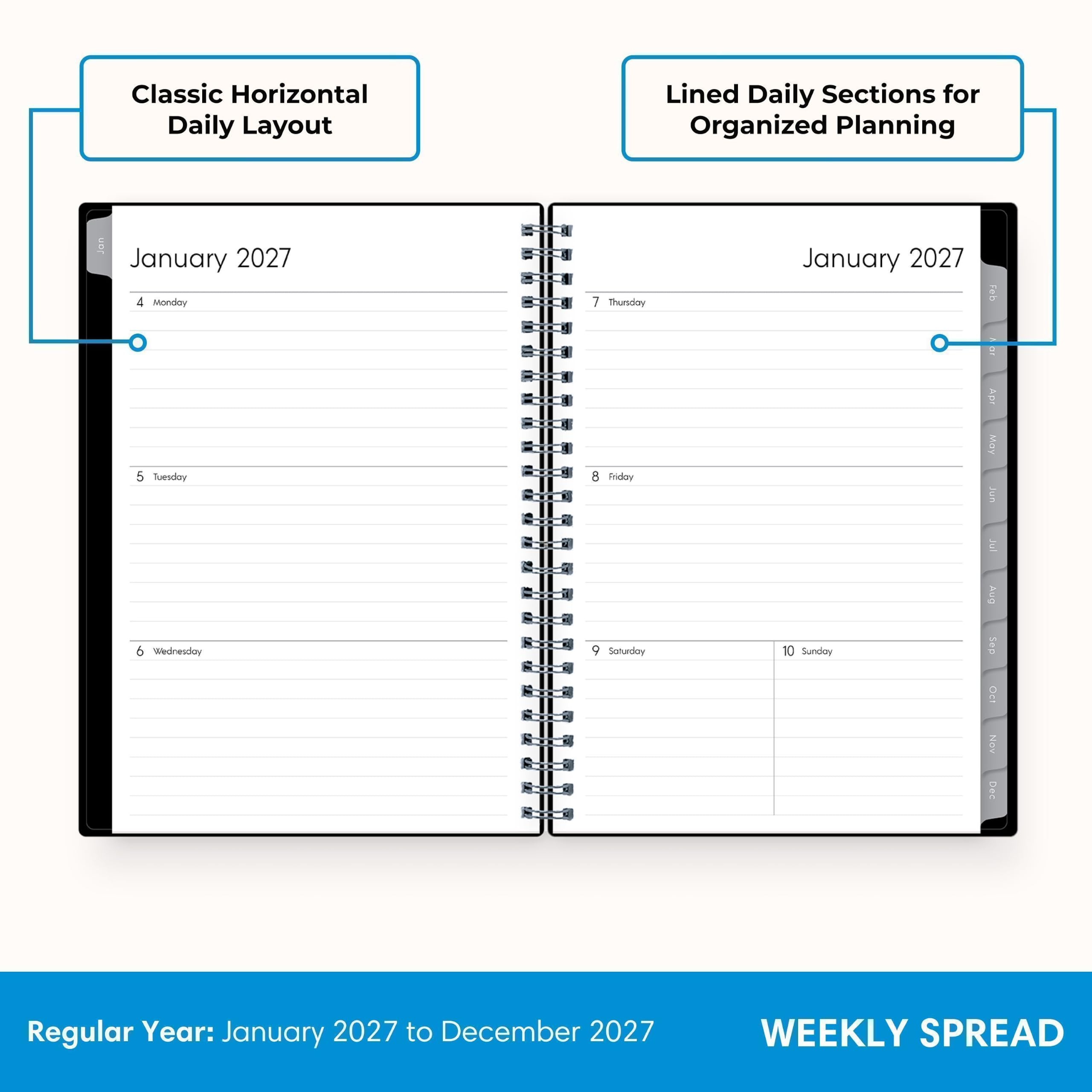 Blue Sky 2027 Weekly & Monthly Planner Notes, 5.875
