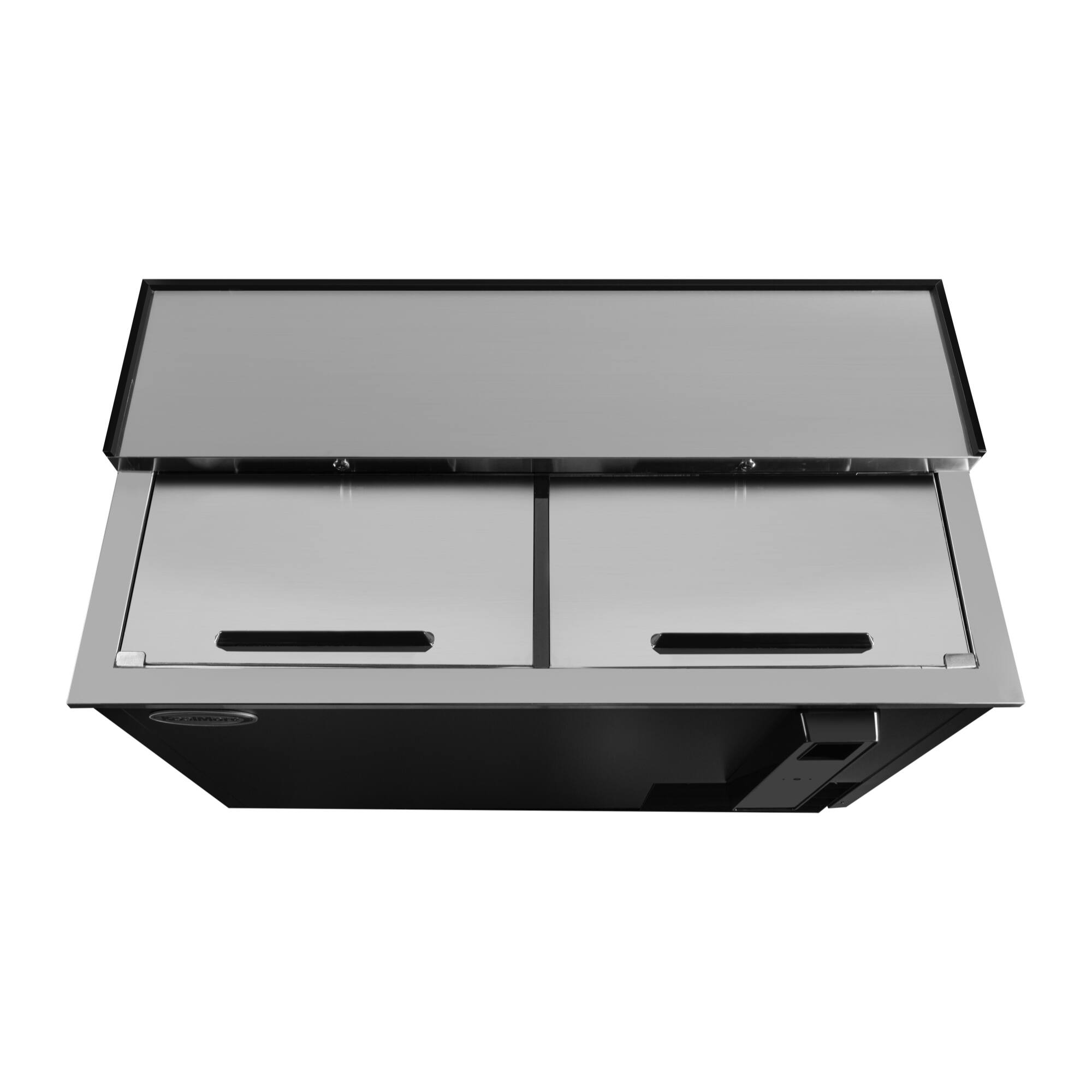 Alt View 3. Koolmore - 65 in. Commercial Bottle Cooler in Black with Built-In Opener, ETL Listed, 19 cu. ft. (KM-BOC65-BK) - Black painted steel.