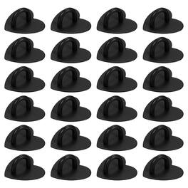 Unique Bargains - Metal Phone Charm Hook 1", 24pcs Adhesive Heart Shaped Finger Grip for Smartphones Keychain Tablet Case Accessories - Black