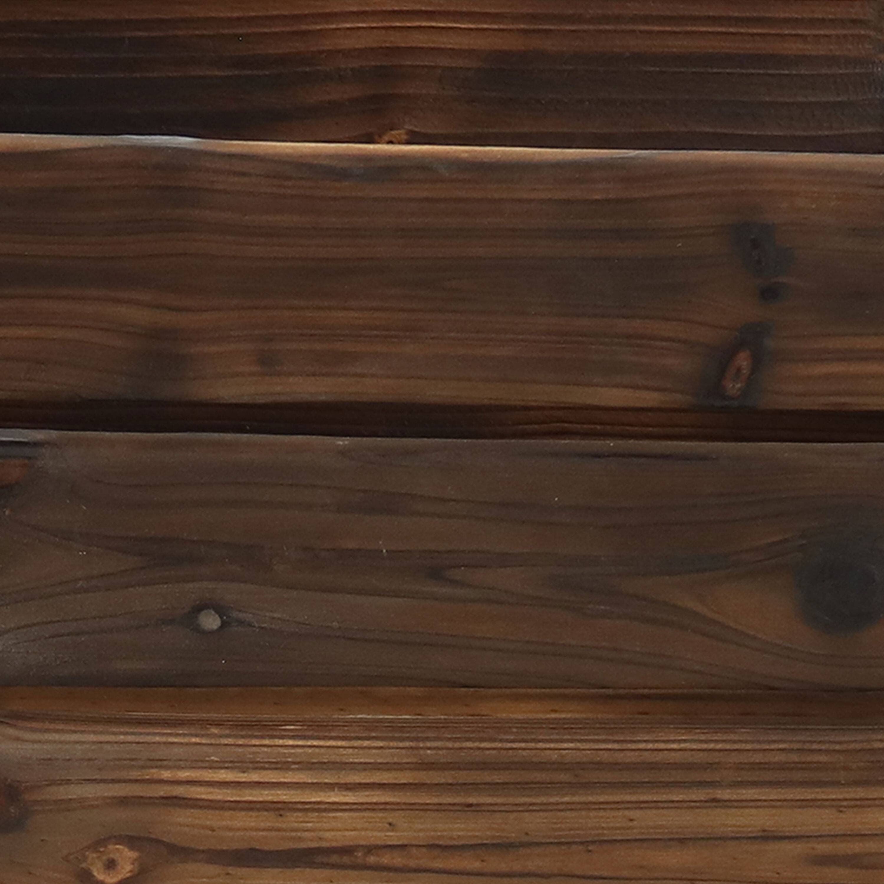 Alt View 4. Sunnydaze - 2-Tier Fir Wood Wagon Wheel Planter - Charred Fir Wood.