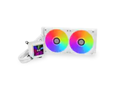 Front. Lian Li - LIAN LI Galahad II LCD 280 White Liquid Cooler - GA2ALCD28W - White.