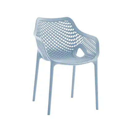 Front. Meridian Furniture - Mykonos Sky Blue Outdoor Patio Dining Chair, Set of 4 - Sky Blue.