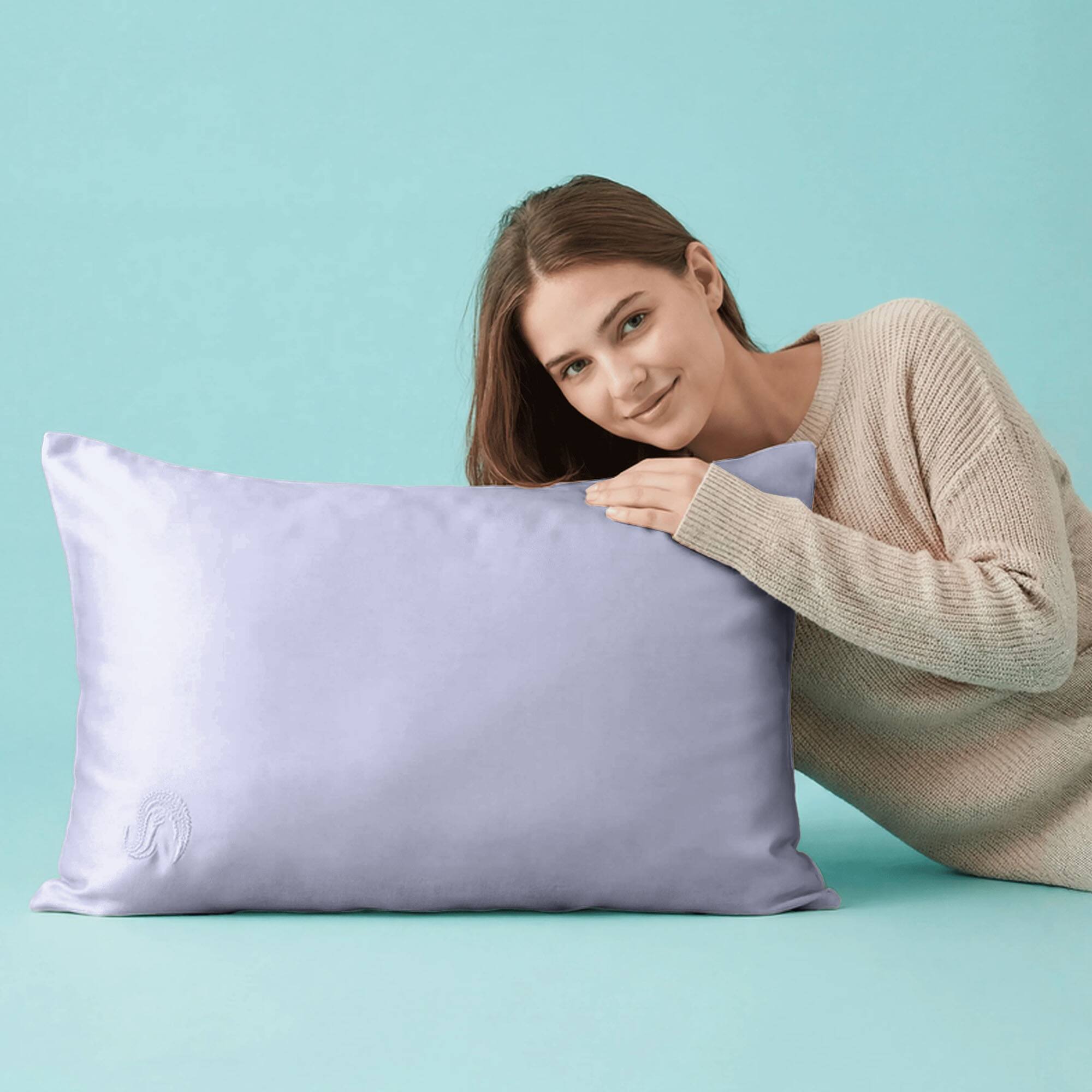 Alt View 4. Sleepgram - Sleepgram Queen Standard Size Breathable Cooling 6A Silk Pillowcase, Grey Stone - Gray.