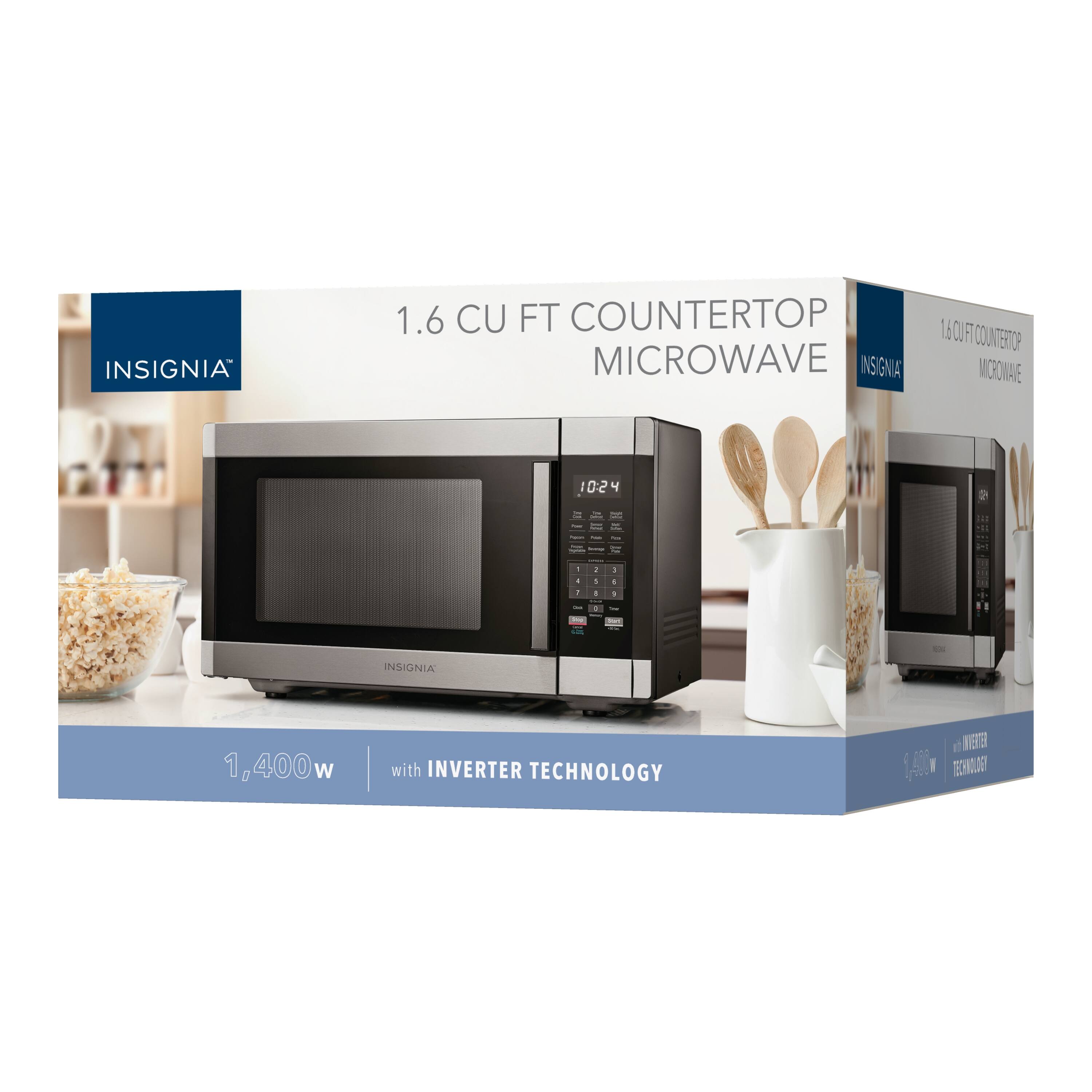 INSIGNIA  
1.6 CU FT COUNTERTOP MICROWAVE  
1.6CUF TCOUNTEROP MORONAVE  
10:24  
60  
1  
-  
-  
-  
-  
TODOS Servings  
1 - 1 -  
i 1 - - 0  
8 6 1  
INSIGNIA  
1,400w  
with INVERTER TECHNOLOGY  
WESTER 1,400 w TECHNOLOGY