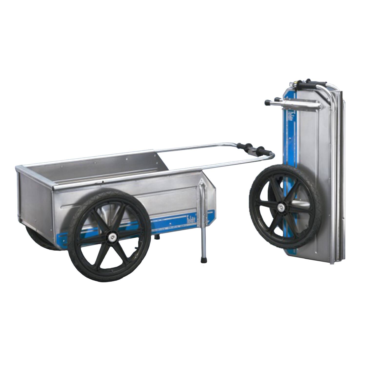 Alt View 2. Tipke Manufacturing Company - Tipke Manufacturing Company Foldit Folding Cart, Blue Stripe with Rear Gate - Silver.