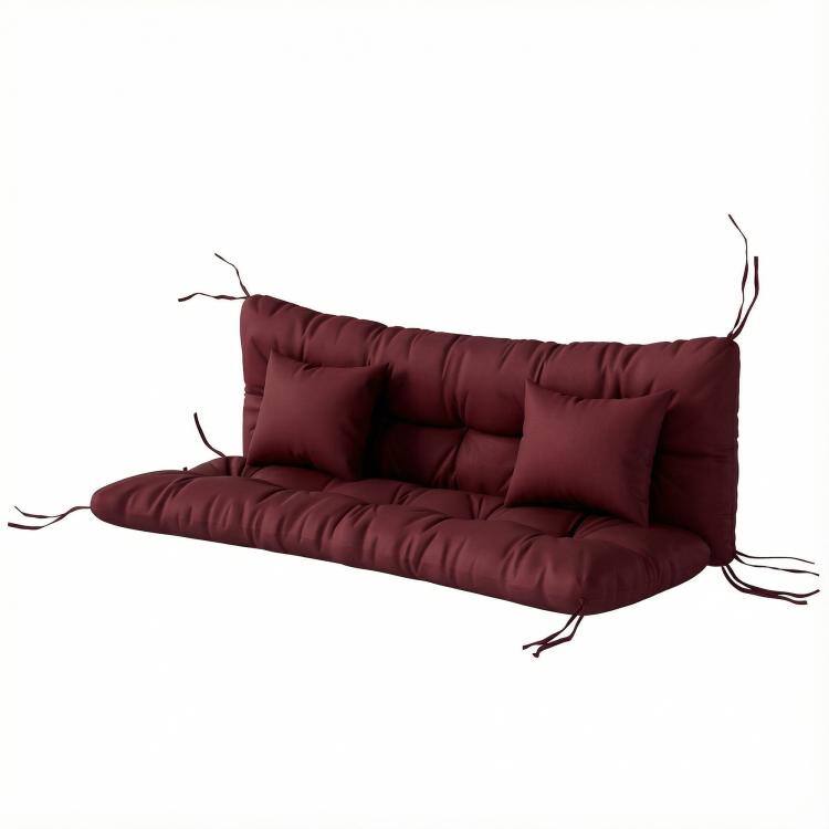 Alt View 9. PULUZ - 4-Piece Back and Seat Cushion Pillows Replacement and Pillows, Patio Chair Cushions Set with Ties - Wine Red.
