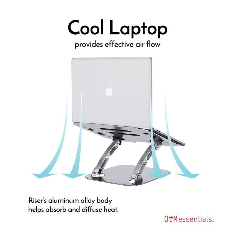 Best Computer Riser Swivel OTM Essentials Aluminum Adjustable Laptop Riser Stand Silver OB-A2A ...