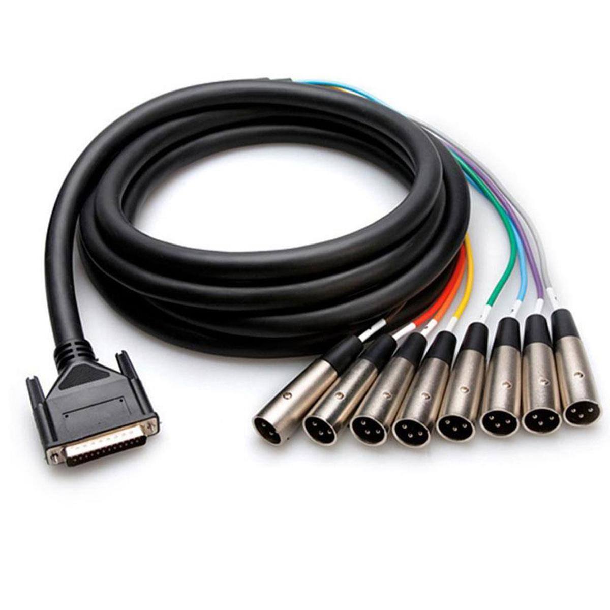 Hosa Technology - 9.9'/3m Male DB-25 to 8-Channel Male 3-Pin XLR Snake Cable