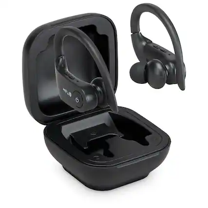 Front. iLive - iLive 14.2mm Driver Truly Wireless Earbuds with Earhooks, IAEBT270B.
