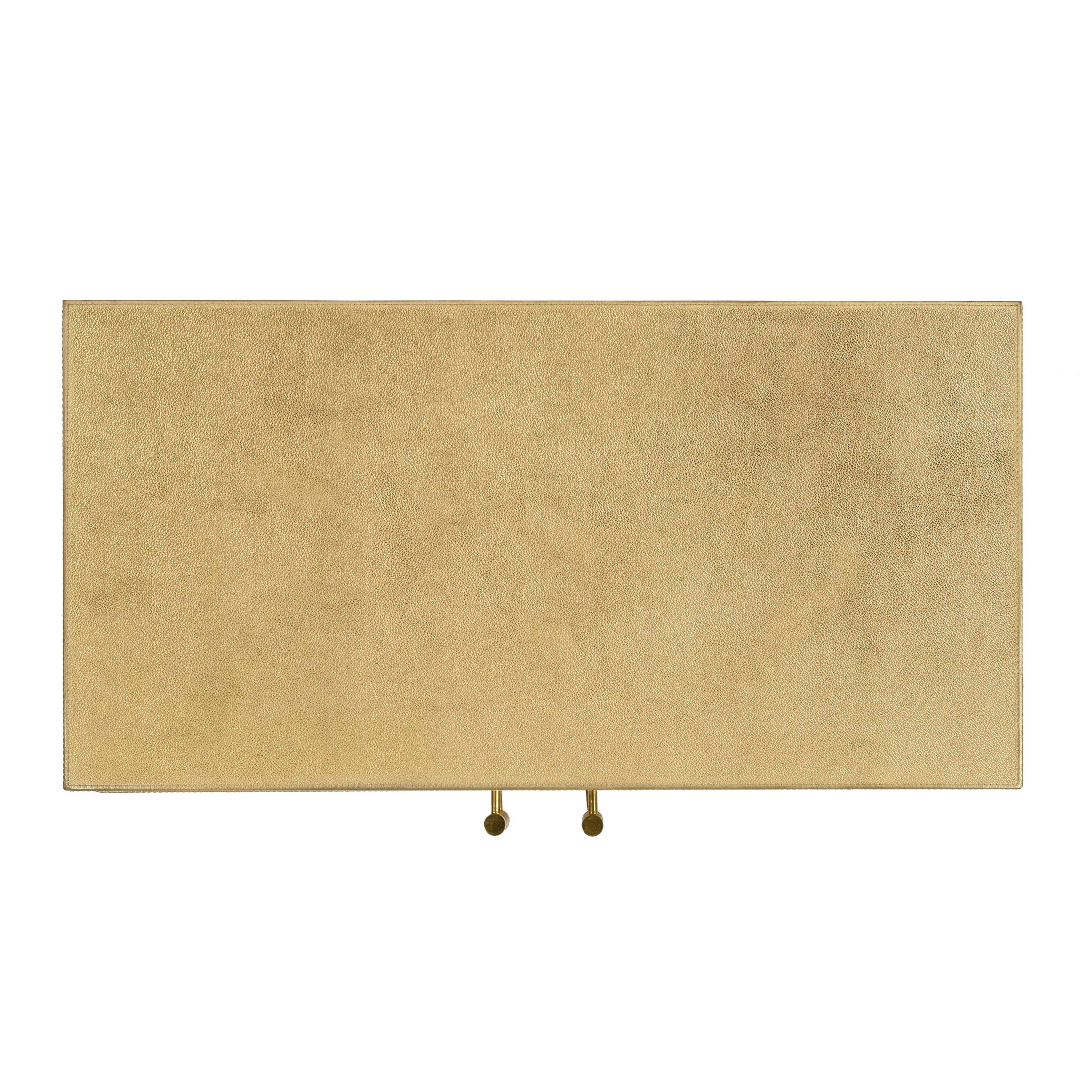 Alt View 5. Butler Specialty - Francois 32 in. W Rectangular Wood and Leather 2 Door Accent Cabinet - Gold.