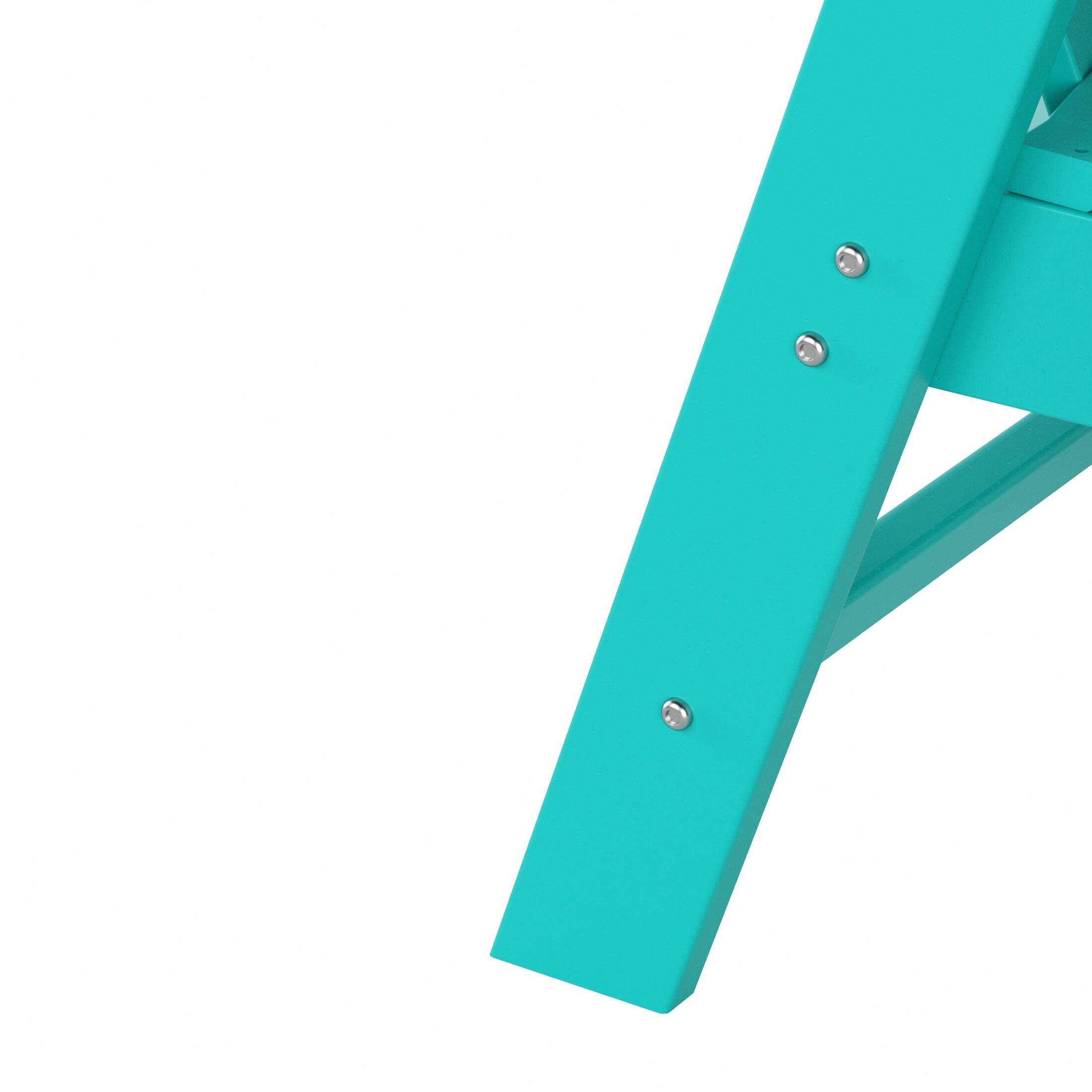 Alt View 6. WestinTrends - WestinTrends Malibu Outdoor Patio HDPE Plastic Adirondack Dining Chair - Turquoise.