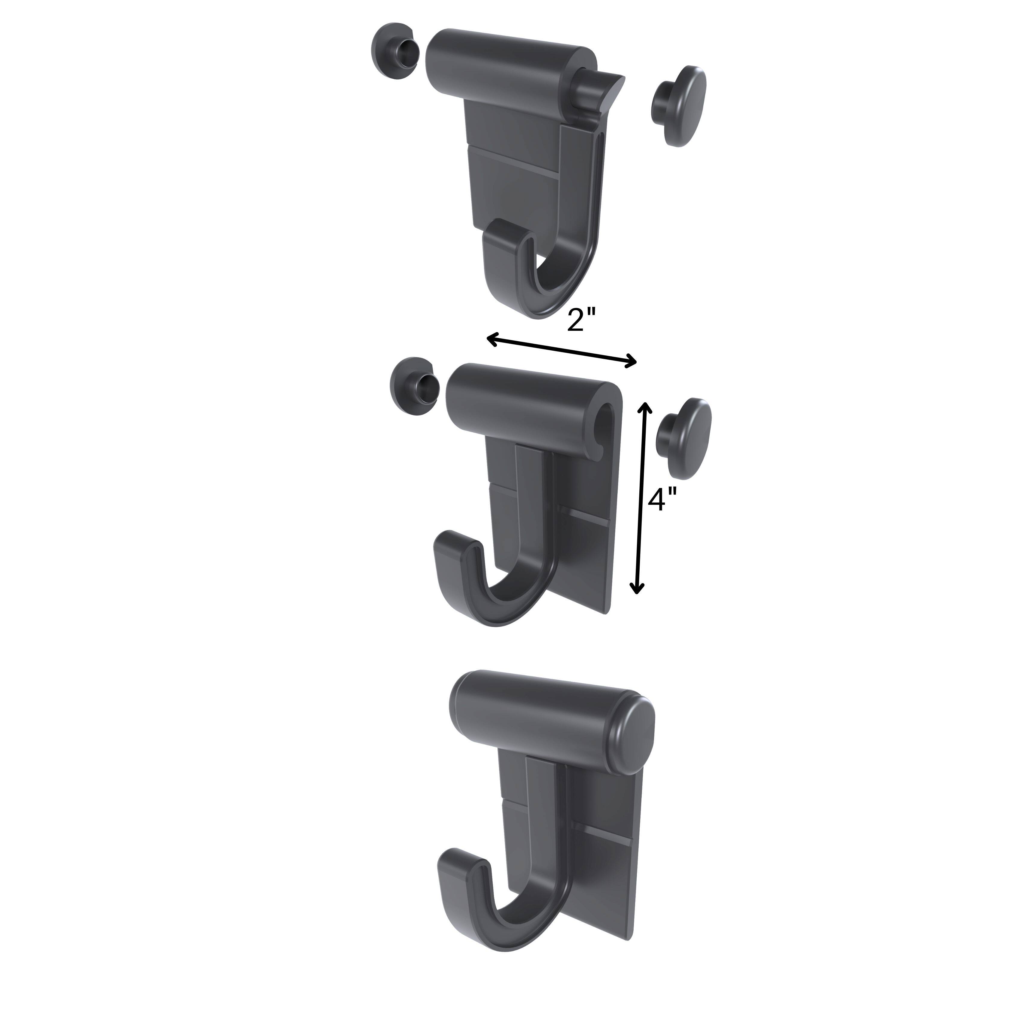 Angle. Hang It Simple - Hang It Simple Wall Mounted Universal Storage Hanger - Adjustable, Durable, Versatile 2” BL - Black.